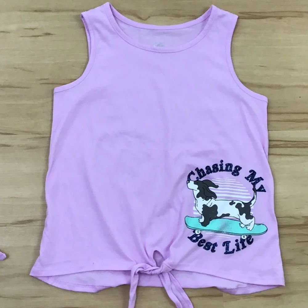 Justice‎ Purple Skateboard Dog Sleeveless T…